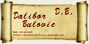 Dalibor Bulović vizit kartica